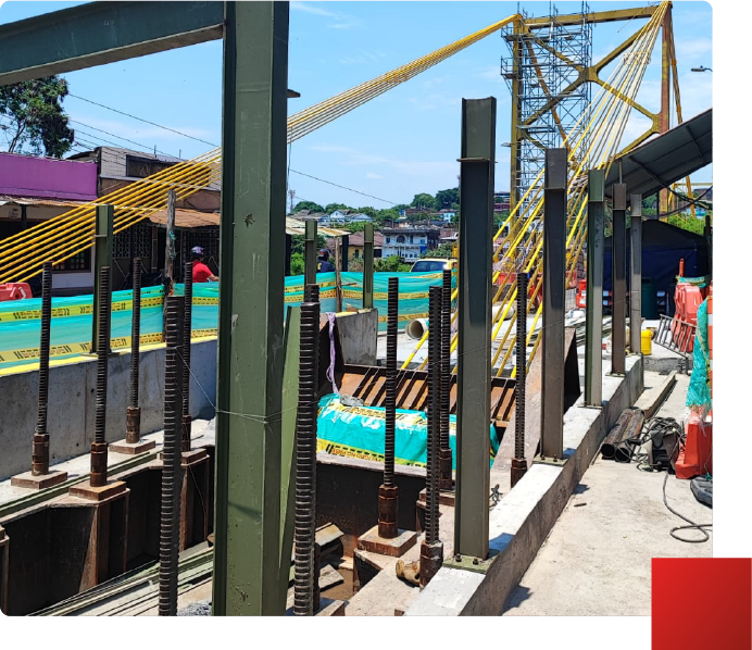 Obra metálica para construcción de vías